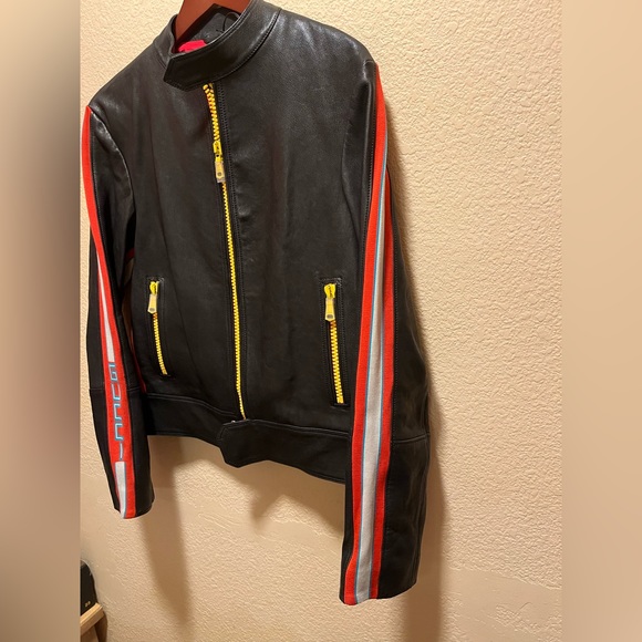 New Gucci Logo Leather Bomber Jacket Size 48 / US L - Picture 8 of 16